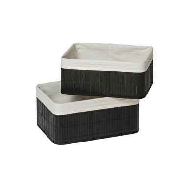 Kankyo Set Of Two Black Bamboo Storage Boxes
