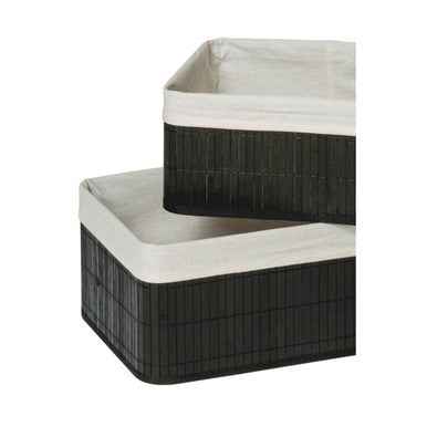 Kankyo Set Of Two Black Bamboo Storage Boxes