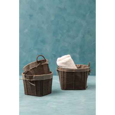 Set Of Three Lida Grey Round Storage Baskets