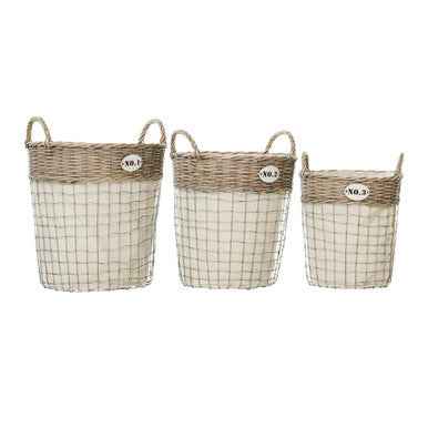 Set Of Three Lida Round Laundry Baskets