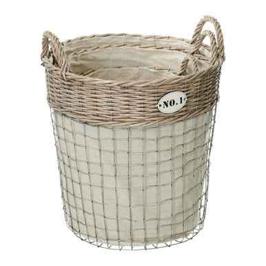 Set Of Three Lida Round Laundry Baskets