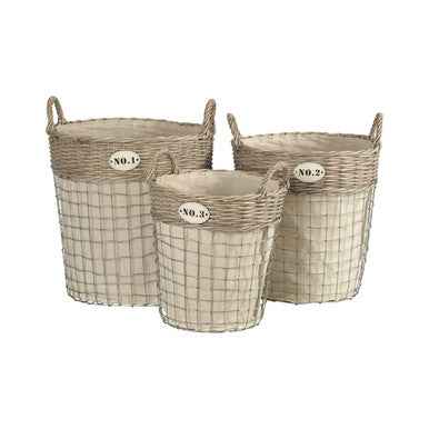 Set Of Three Lida Round Laundry Baskets