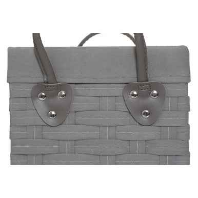 Lida Set Of 3 Lattice Grey Rectangular Storage Baskets