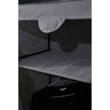 Dara Grey Fabric Wardrobe With Shelf