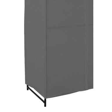 Dara Grey Fabric Wardrobe With Shelf