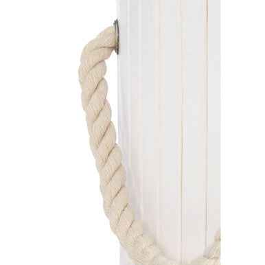 Kankyo Round White Bamboo Laundry Hamper