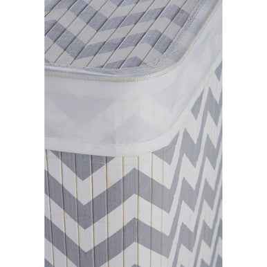 Kankyo White And Grey Chevron Laundry Hamper