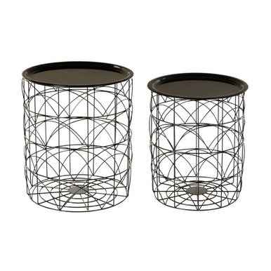 Hege Set Of 2 Black Wire Basket Tables