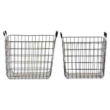Set Of 2 Rowan Black Wire Storage Baskets