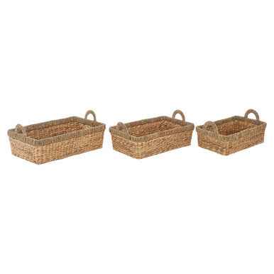 Lidi Set Of 3 Double Seagrass Rim Storage Baskets