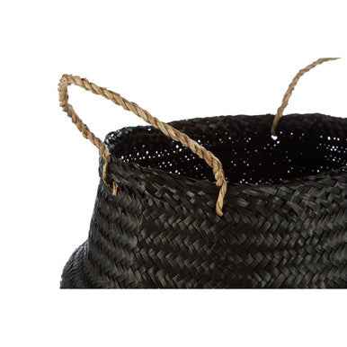 Black And Silver Small Seagrass Basket
