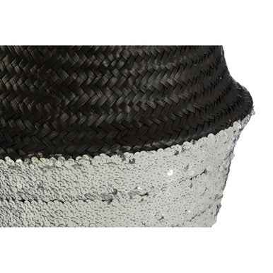 Black And Silver Small Seagrass Basket