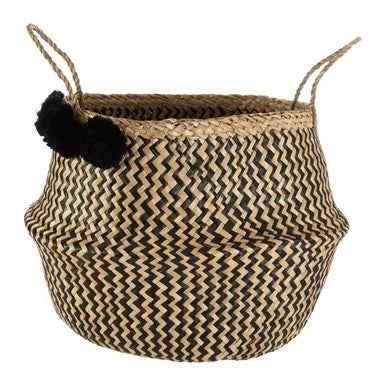 Lidi Pom Pom Seagrass Basket