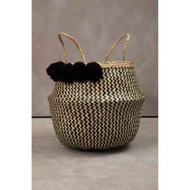 Lidi Pom Pom Seagrass Basket