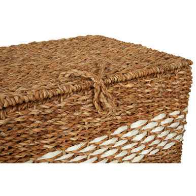 Lidi Set Of Three Rectangular Seagrass Baskets With Lids