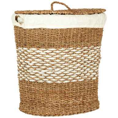 Oval Multi Seagrass Basket With Lid