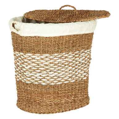 Oval Multi Seagrass Basket With Lid