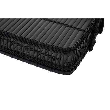 Rustic Rattan And Bamboo Black Rectangul