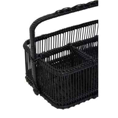 Rustc Black Rattan And Bamboo Caddy Bask