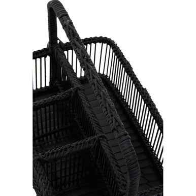 Rustc Black Rattan And Bamboo Caddy Bask