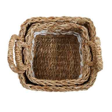 Lidi Set Of Two Square Seagrass Baskets