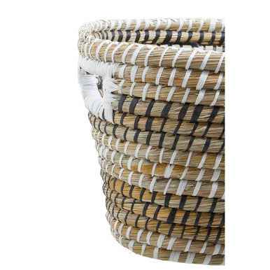 Lidi Set Of Three Oval Straw Baskets