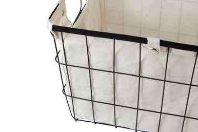 Harga Large Matte Black Wire Storage Bas