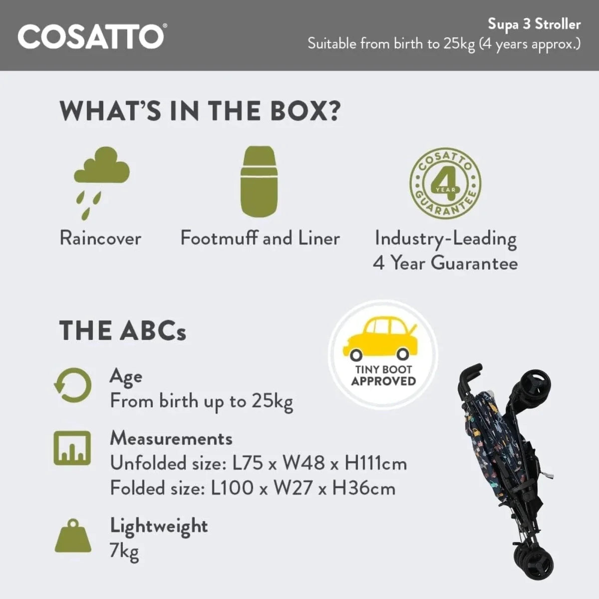 Cosatto Supa 3 Stroller - Beep Beep