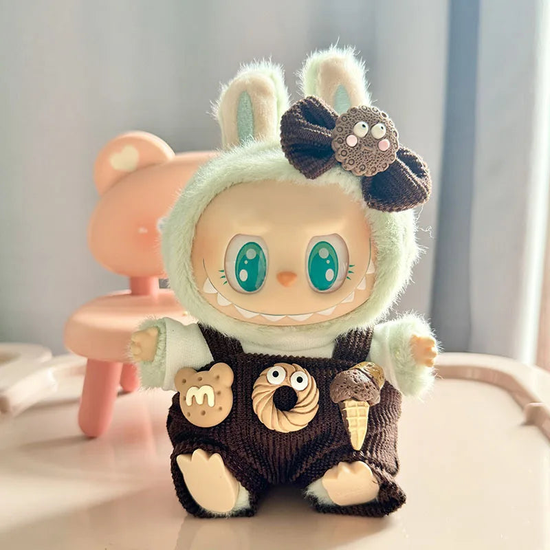 Bib Pants Labubu I II Idol Dolls Cute Mini Plush Doll'S Clothes Sitting Party Clothing Outfit Accessories For Korea Kpop Exo