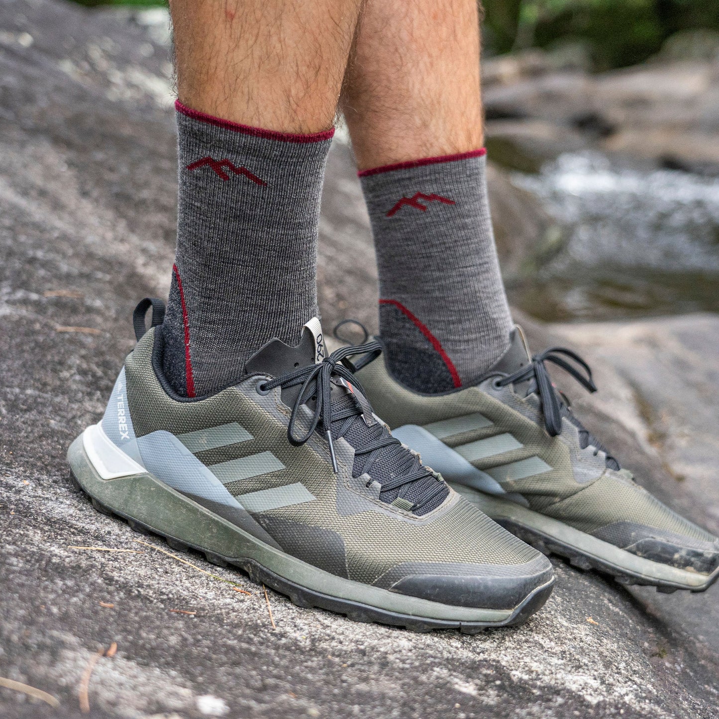 Mens Merino Wool Crew Lightweight Anti Blister Hiking Socks