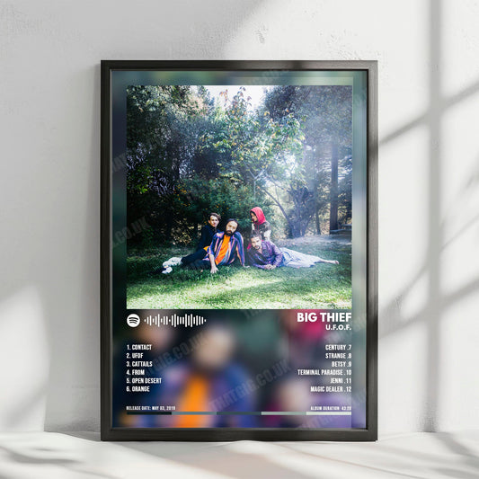 Big Thief "U.F.O.F." Album Cover Poster - with Complete Tracklist