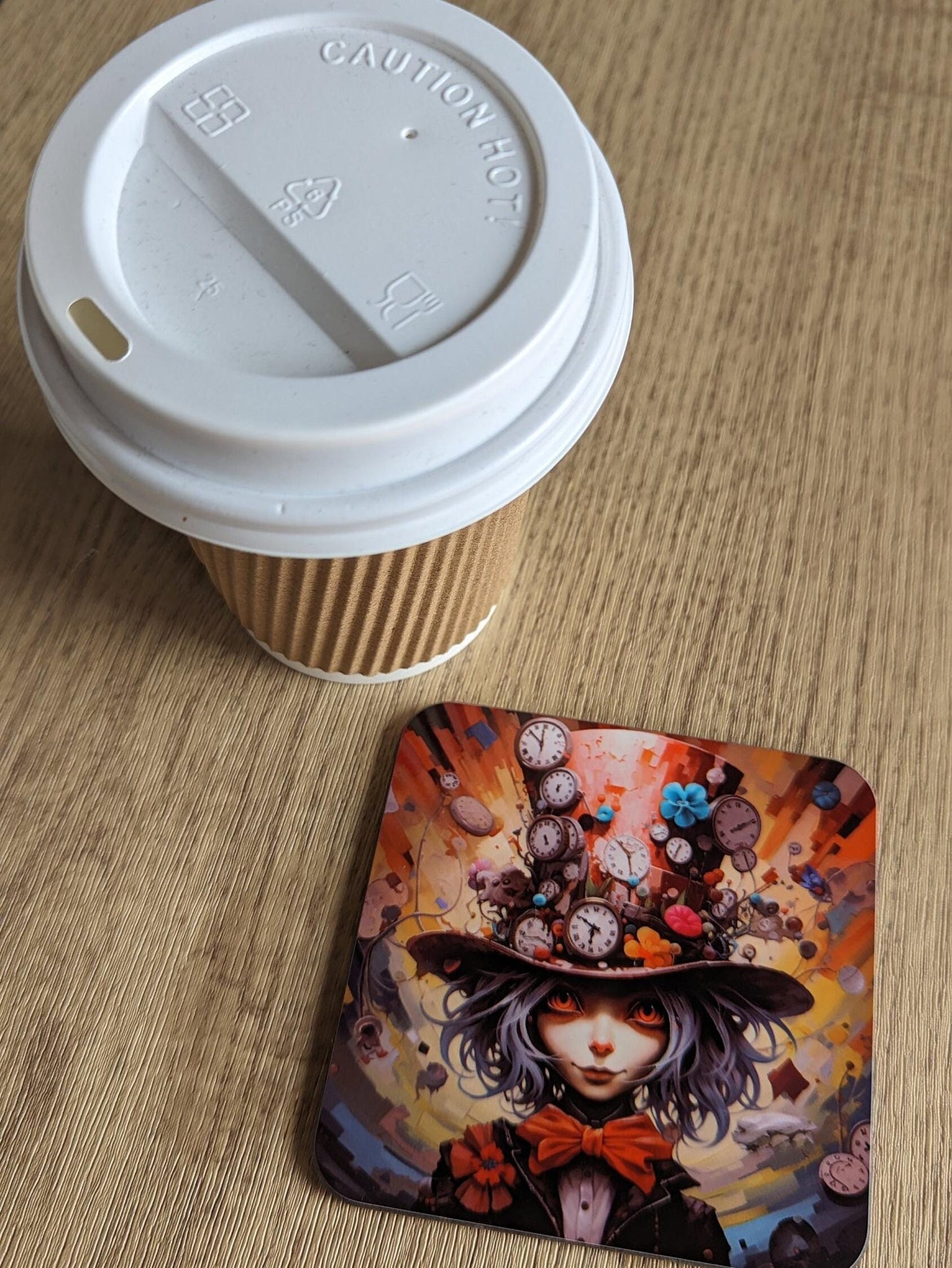 Alice in wonderland | Set of 4 modern interpretive character square coasters