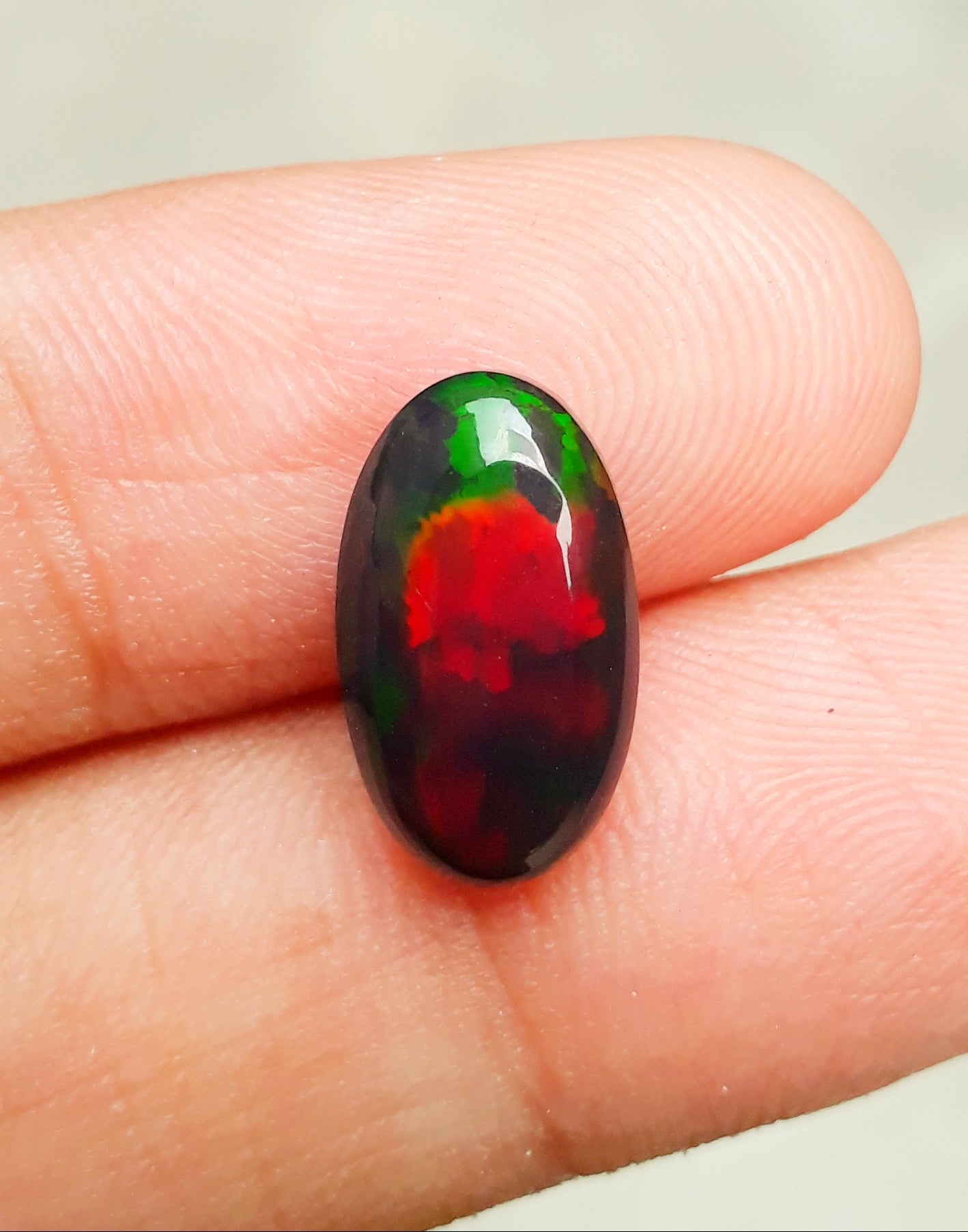 3.9ct Opal for Sale - Black Fire Opal - October Birthstone - 15x9mm