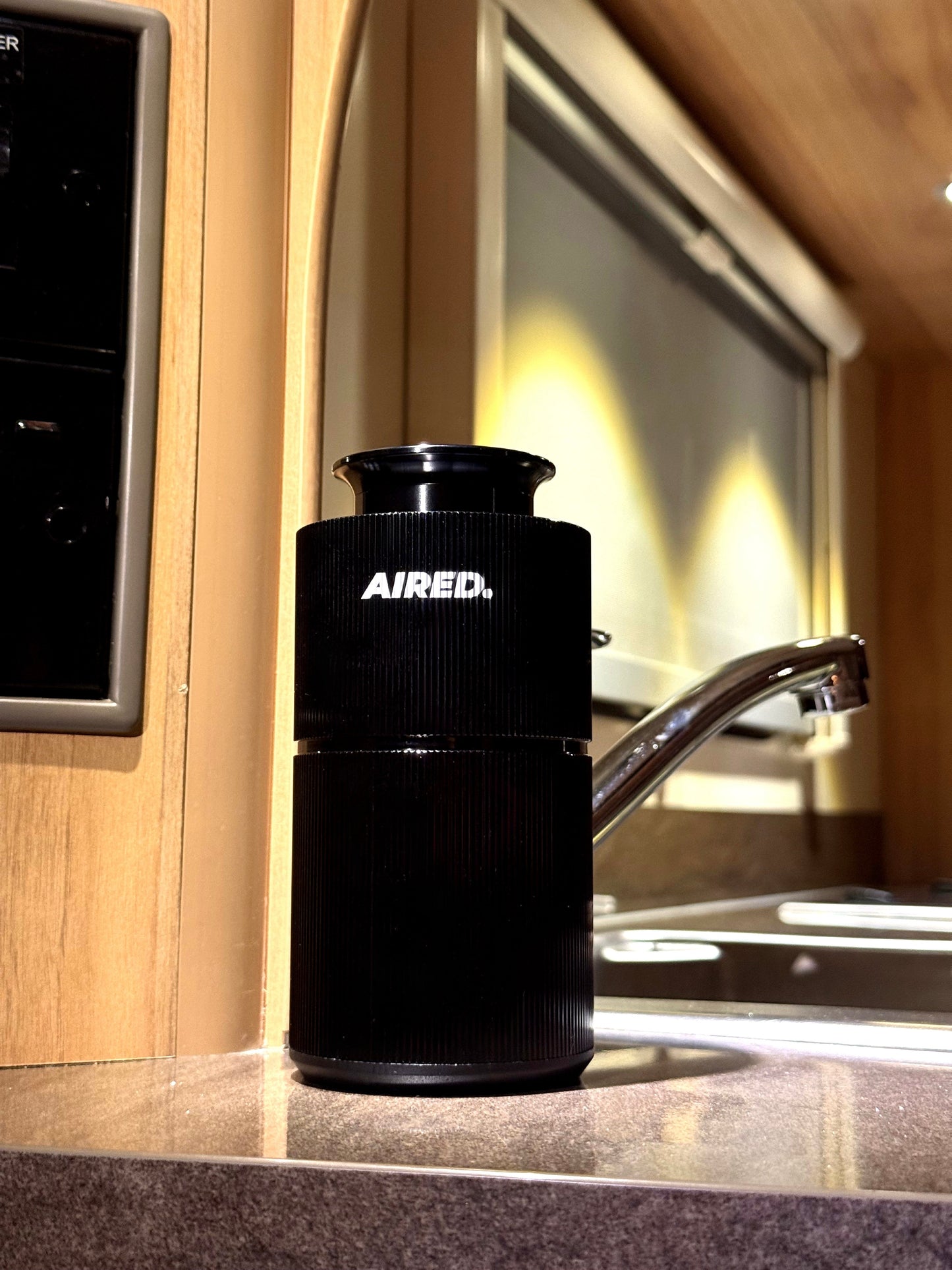 Aura In-Car / Home Mini Luxury Electronic Rechargeable Essential Oils Diffuser By AIRED. (BLACK)