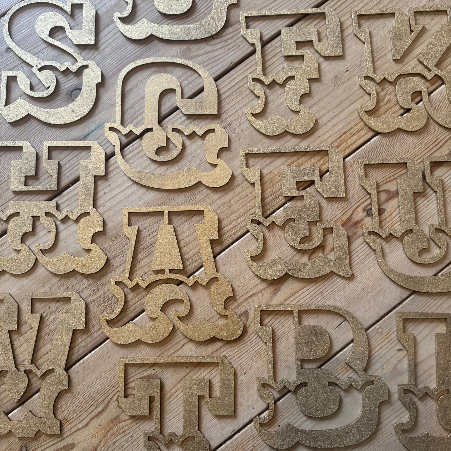 A-Z Rustic 5" or 12" Gold Metal Carnival Letters.