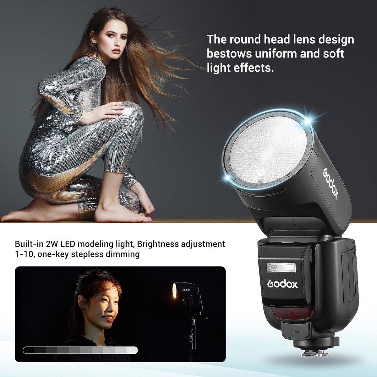 Godox V1 Pro-S Round Head Flash for Sony a7 Series TTL HSS, USB-C Sub Flash SU-1
