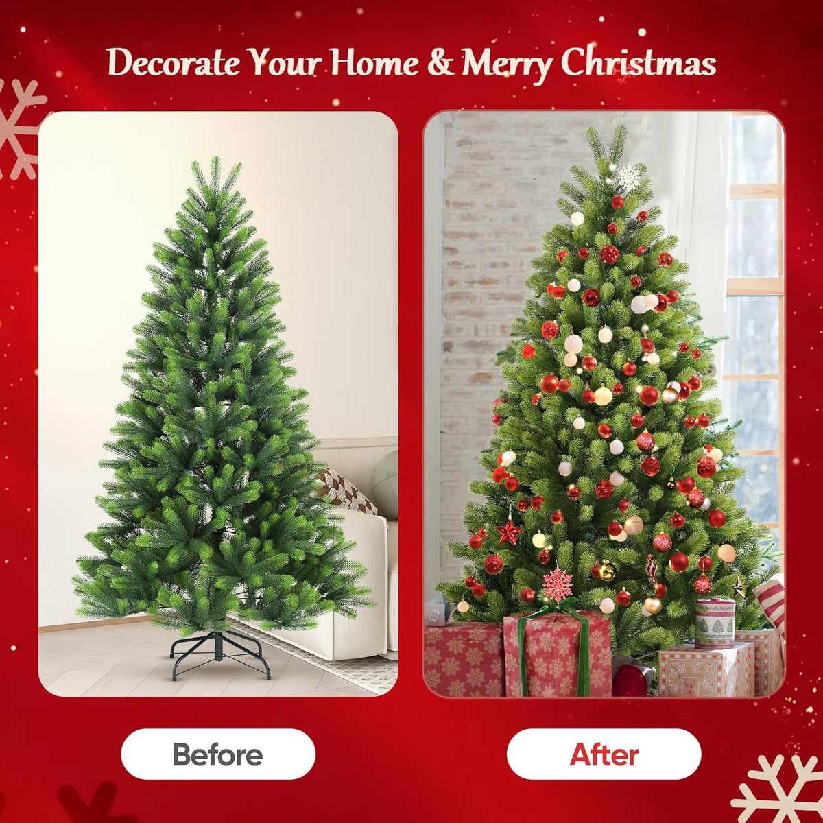 Artificial Christmas Tree 7ft 210cm Full Bushy 100% PE Tips SALCAR