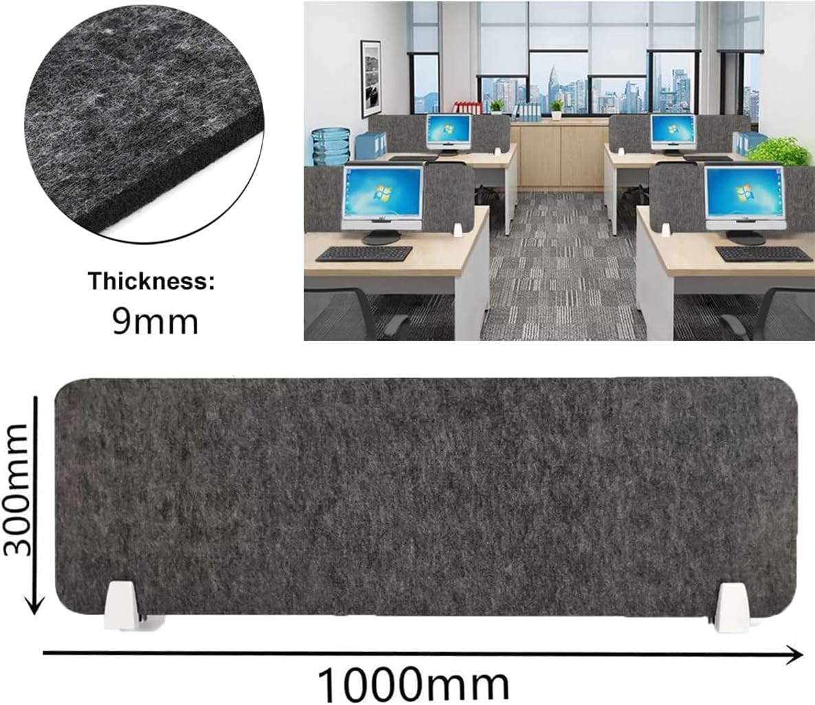 Acoustic Desk Divider 40x12 Inch Clamp On Noise Reducing Privacy Panel Nisorpa