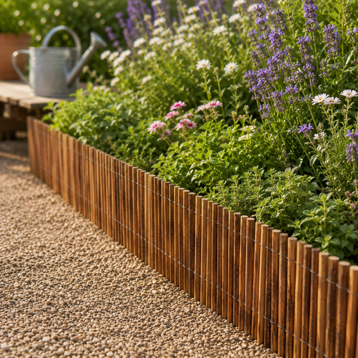 Large Natural Willow Garden Edging Roll