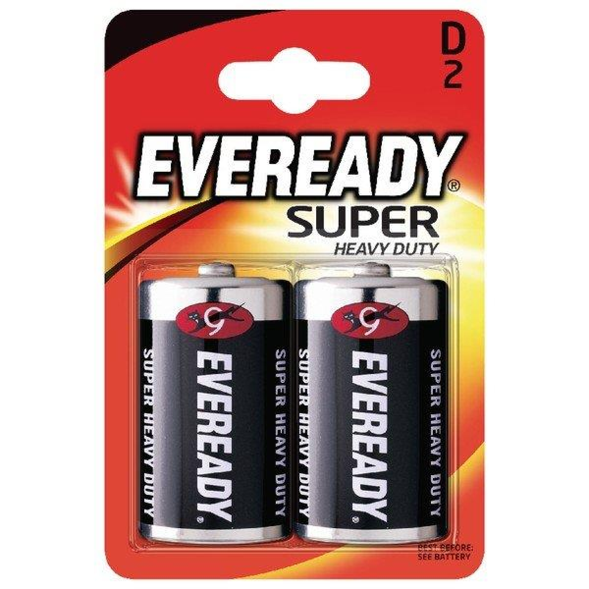 Eveready D Size Zinc Batteries- 2 Pack