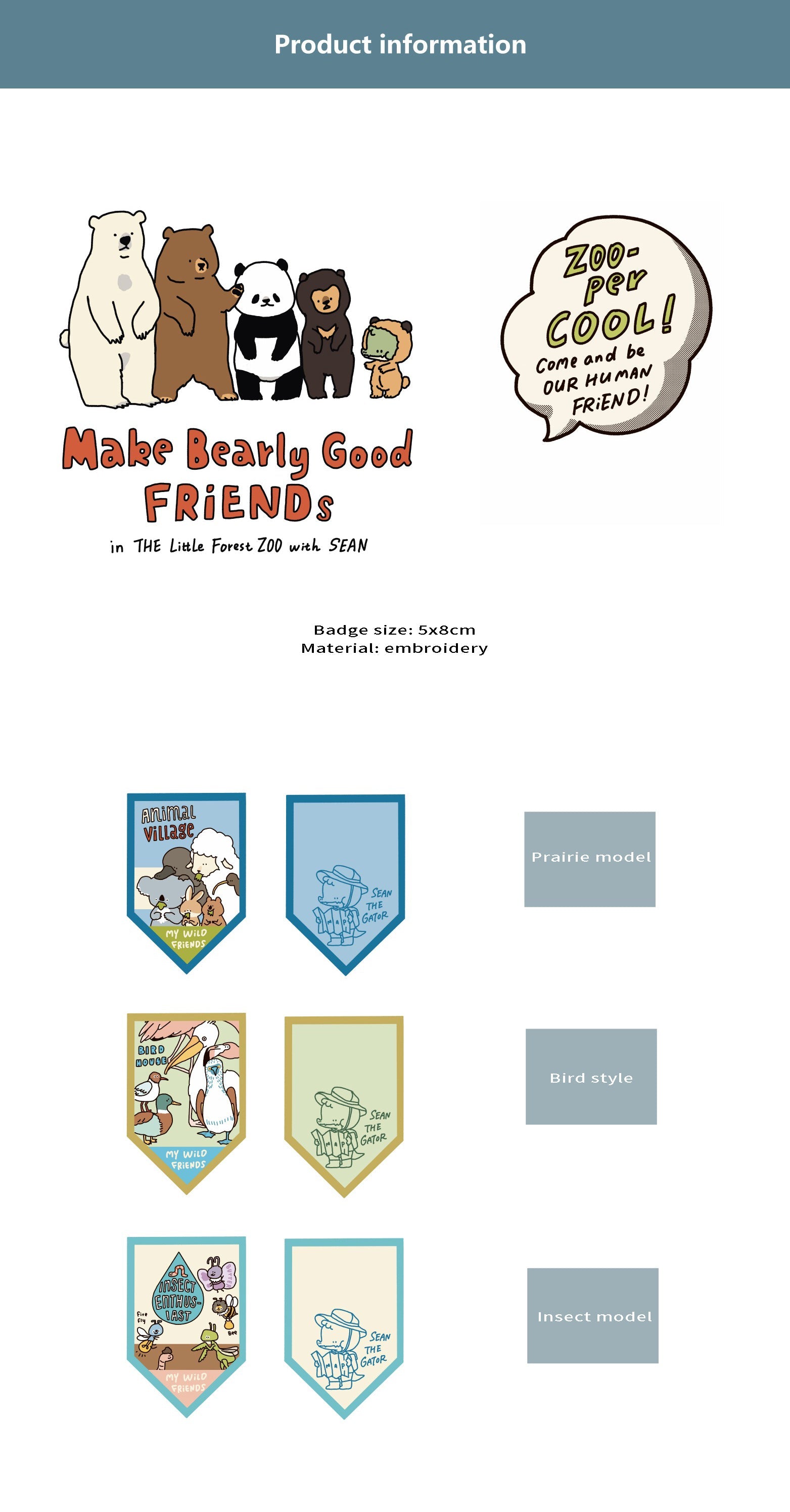 A Gator Life | Bird Insect Embroidery Brooch Badge