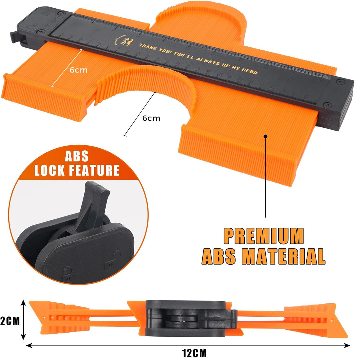 Contour Gauge 10 Inch Adjustable Profile Ruler with Lock 25cm Tool Charfia