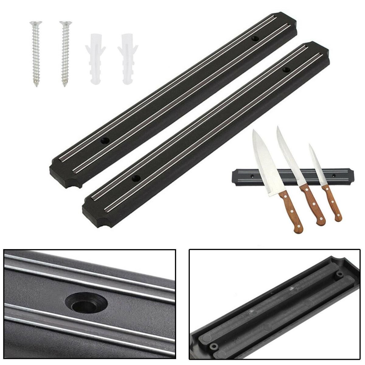 2 x 55CM MAGNETIC KNIFE HOLDER