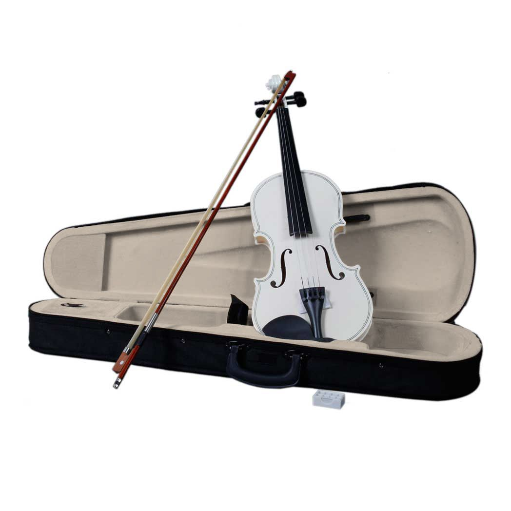 New 4/4 Acoustic Violin Case Bow Rosin White