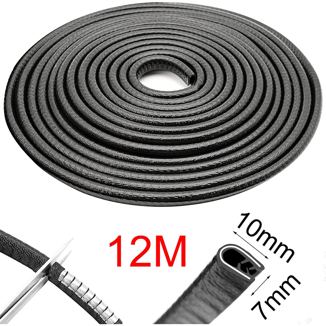 12M Car Door Boot Edge Protector Strip Trim U Shape Guard Seal Rubber Black UK
