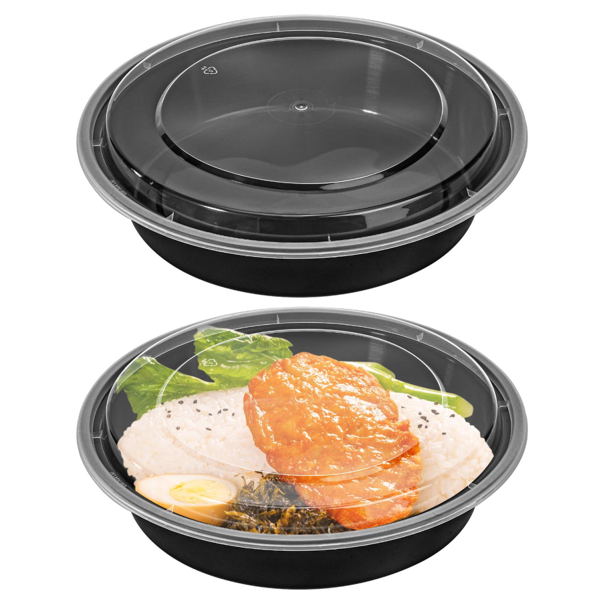 VINSANI 20pk ROUND 1 COMPARTMENT MEAL PREP CONTAINERS 1010493