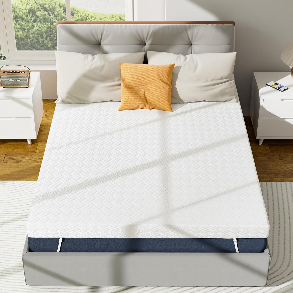 Memory Foam Mattress Topper Double 3 Inch Cooling Washable Hawthyhome