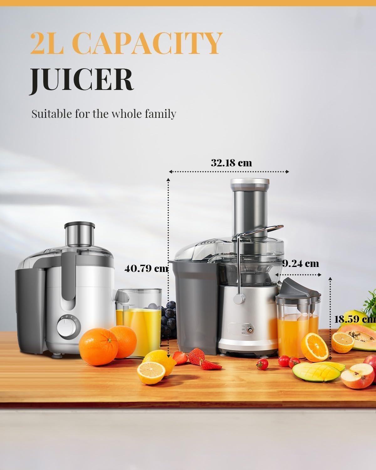 1200W Juicer 2L Whole Fruit Juice Machine Easy Clean High Yield GDOR