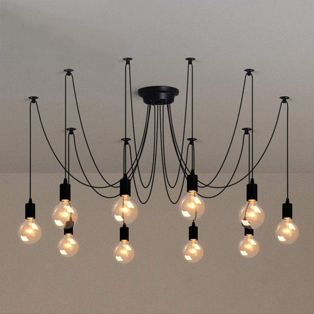Lightsjoy Spider Pendant Light – 10 Socket Ceiling Lamp for Bedroom or Bar