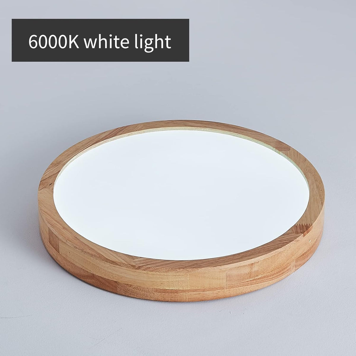 LED Ceiling Light 20W 6000K Round Wood 1600LM Modern Home Light Schindora